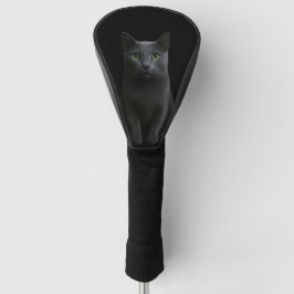 Funda Para Palo De Golf Black 4 Luxe Golf Driver Cover, Russian Blue Cat
