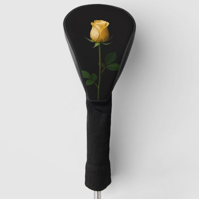 Funda Para Palo De Golf Black 4 Luxe Golf Driver Cover, Sunlit Yellow Rose (Anverso)