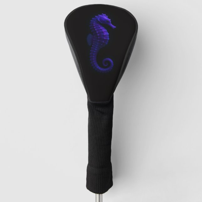 Funda Para Palo De Golf Black 4 Luxe Golf Driver Cover, Violet Seahorse (Anverso)