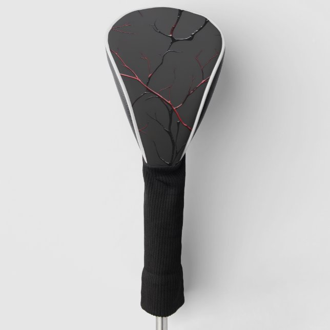 Funda Para Palo De Golf Black and Red Veins (Anverso)