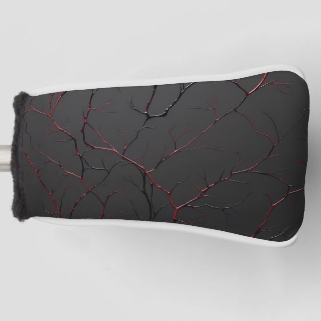 Funda Para Palo De Golf Black and Red Veins (Anverso)