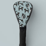 Funda Para Palo De Golf Black and White Tuxedo Cats<br><div class="desc">Cute black and white tuxedo cats going about their business. An adorable pattern on a mid blue background.</div>