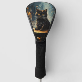Funda Para Palo De Golf Black Cat and Cafe at Night