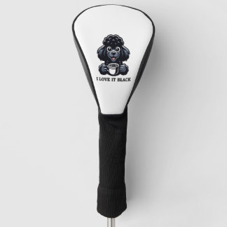 Funda Para Palo De Golf Black Poodle ama el café negro