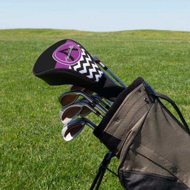 Funda Para Palo De Golf Black Purple Chevron (In Situ)