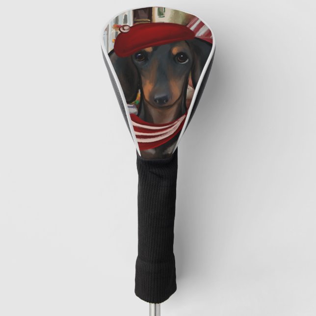 Funda Para Palo De Golf Black & Tan Doxie (Anverso)
