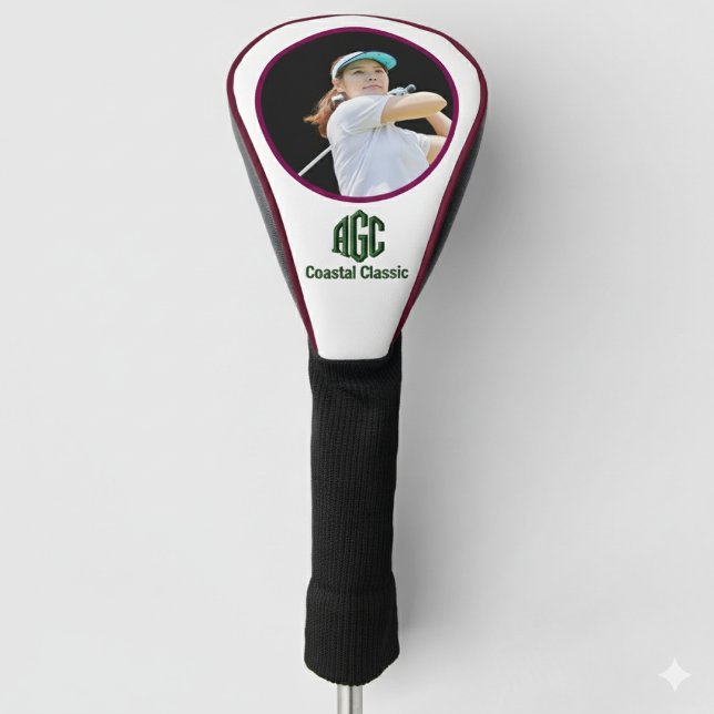 Funda Para Palo De Golf Black White Modern Personalized Golf Headcover (Black White Modern Personalized Golf Headcover)