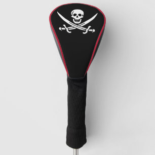 Funda Para Palo De Golf Blanco, Bandera Pirata Calico Jack, Calavera y Cuc
