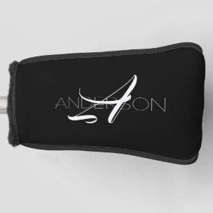 Funda Para Palo De Golf Blanco negro personalizado simple moderno