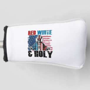 Funda Para Palo De Golf Blanco Rojo y Santo Papa León XIV, 4 de julio