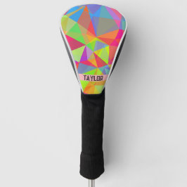 Funda Para Palo De Golf Bloque de color Banda Monograma Nombre Arcoiris
