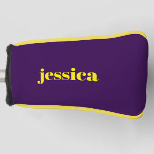 Funda Para Palo De Golf Bloque de color minimalista nombre personalizado 