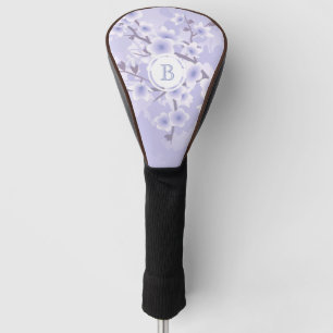 Funda Para Palo De Golf Blossom de cerezo Morado Floral Monograma