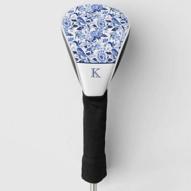 Funda Para Palo De Golf Blue Bird Chinoiserie Monograma  (Anverso)