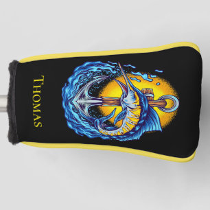Funda Para Palo De Golf Blue Marlin, Anchor, Waves y cubierta de cabeza de
