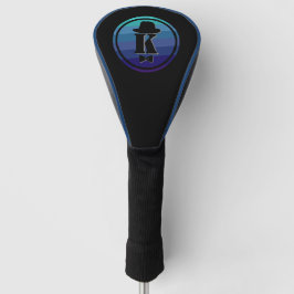 Funda Para Palo De Golf Blue Ombre Name Initial Monogram For Men