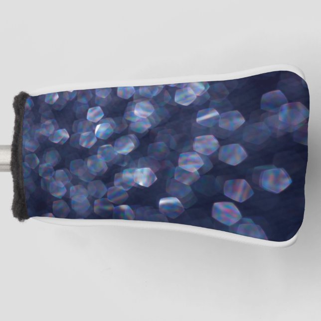 Funda Para Palo De Golf Blue Sparkle Bokeh Lights (Anverso)