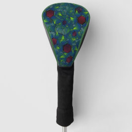 Funda Para Palo De Golf Bluish notched virtual leafy with dark red hexagon