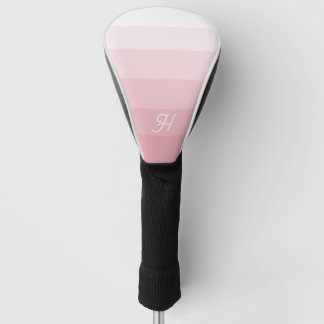 Funda Para Palo De Golf Blush Rosa Blanco con Raya de Ombre Monogramada