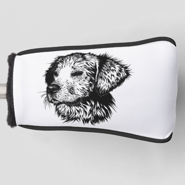 Funda Para Palo De Golf Boceto de cabeza de perro  (Anverso)