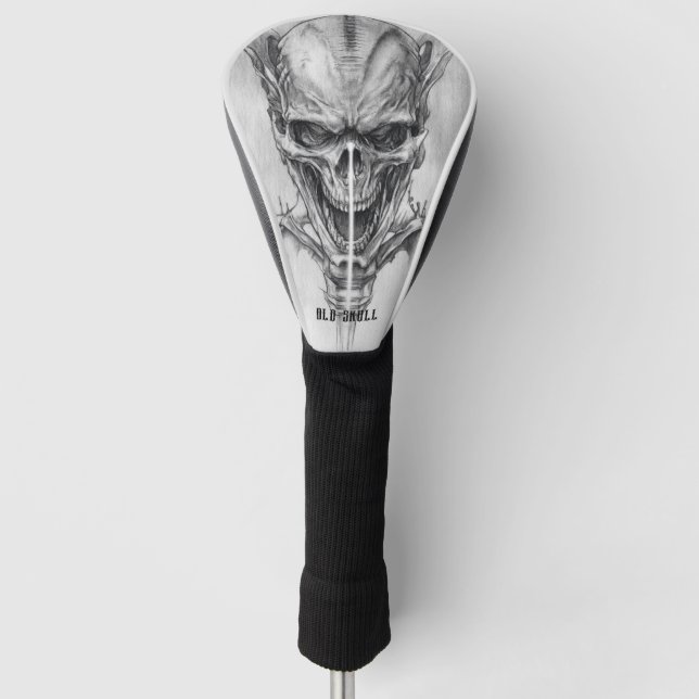 Funda Para Palo De Golf Boceto de cráneo antiguo (Anverso)
