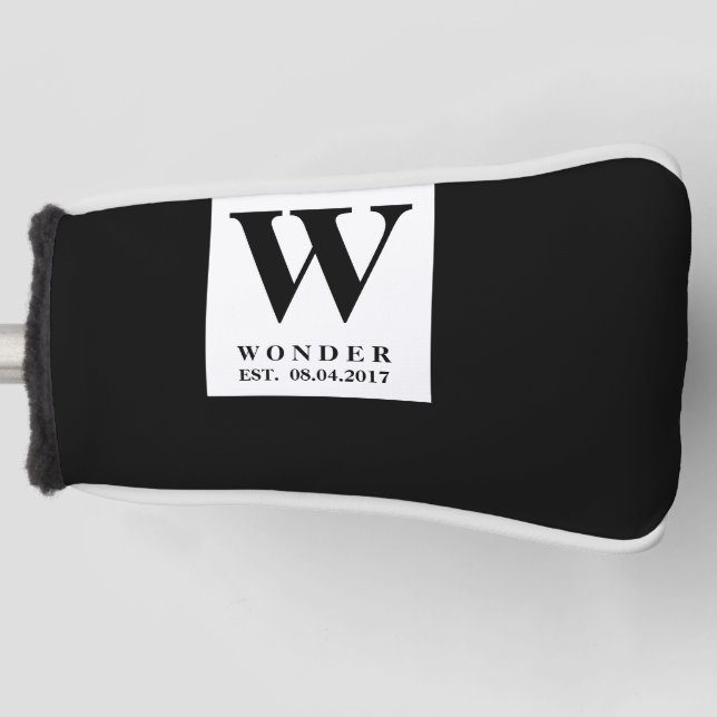Funda Para Palo De Golf Boda Negra Atemporal (Anverso)