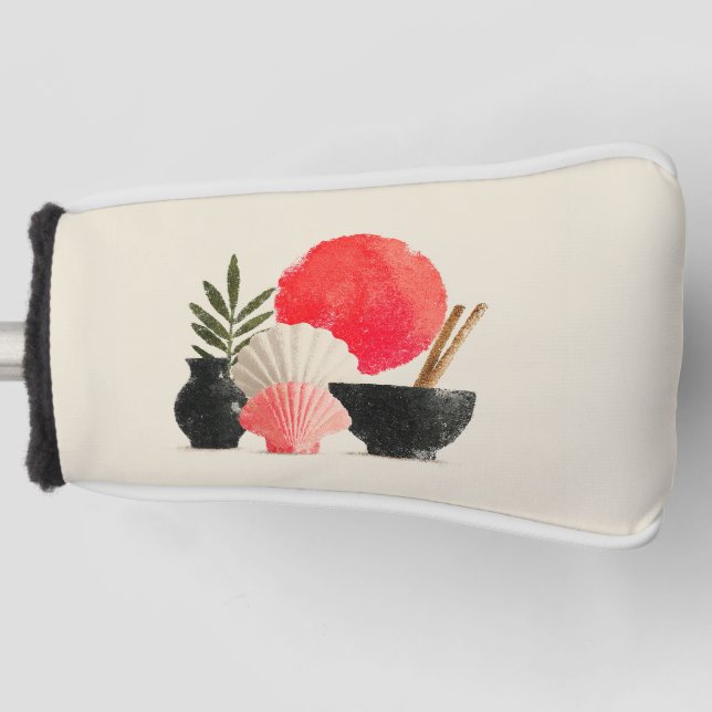 Funda Para Palo De Golf Bodegón del Sol Rojo Japonés (Anverso)