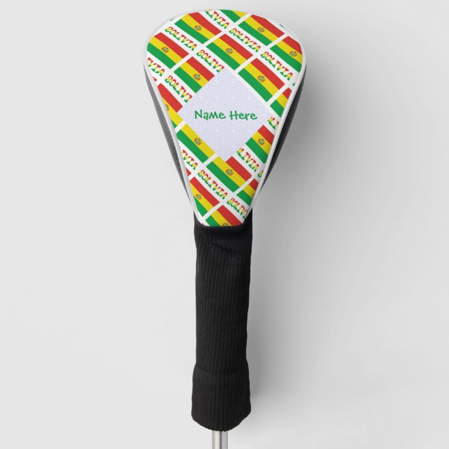 Funda Para Palo De Golf Bolivia: La bandera boliviana enlosada verde perso (Anverso)