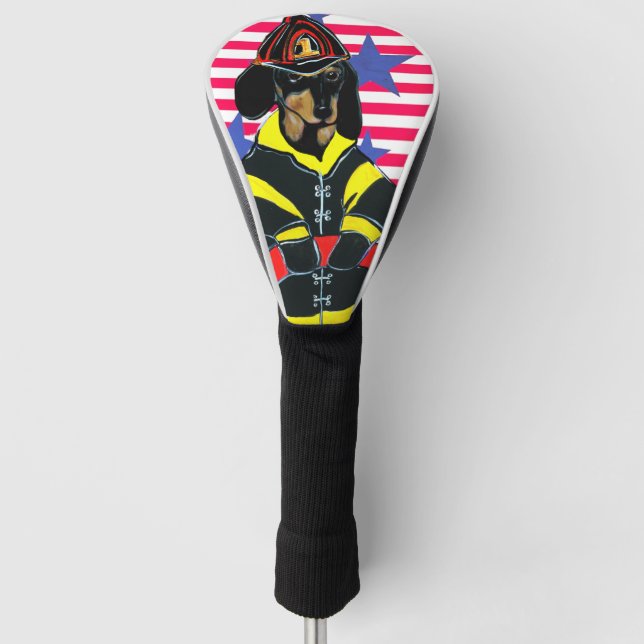 Funda Para Palo De Golf Bomberos Dachshund (Anverso)