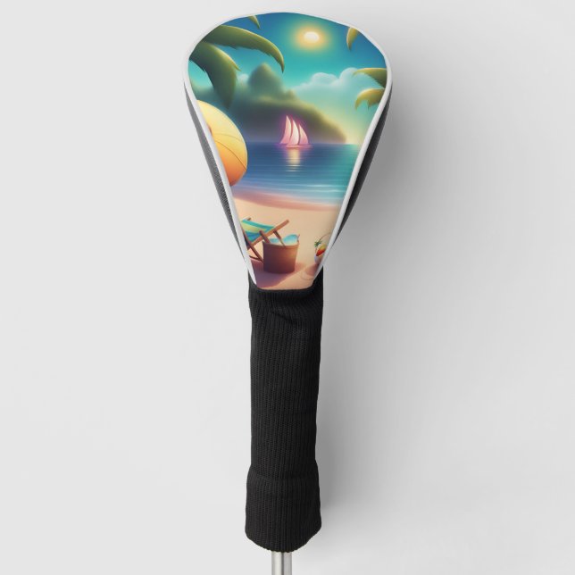 Funda Para Palo De Golf bonita playa (Anverso)
