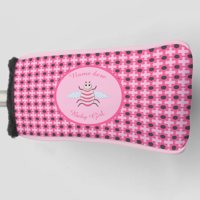 Funda Para Palo De Golf Bonito Bebé Rosa Bee Personalizado (Anverso)