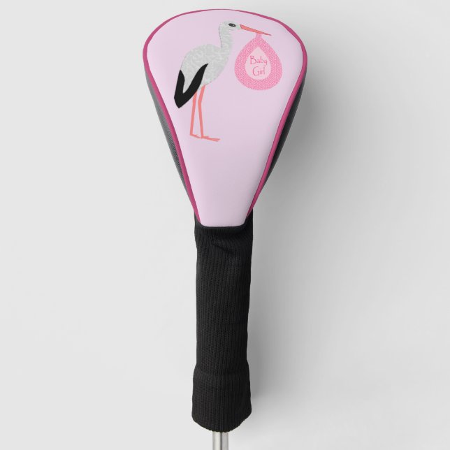 Funda Para Palo De Golf Bonito Bebé Rosa Stork (Anverso)
