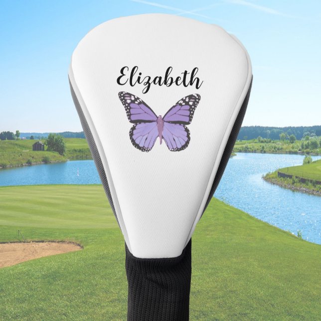 Funda Para Palo De Golf Bonito mariposa púrpura con nombre personalizado s (Subido por el creador)