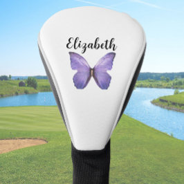 Funda Para Palo De Golf Bonito mariposa púrpura con nombre personalizado s