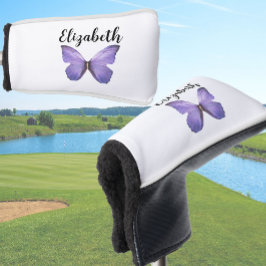 Funda Para Palo De Golf Bonito mariposa púrpura con nombre personalizado s