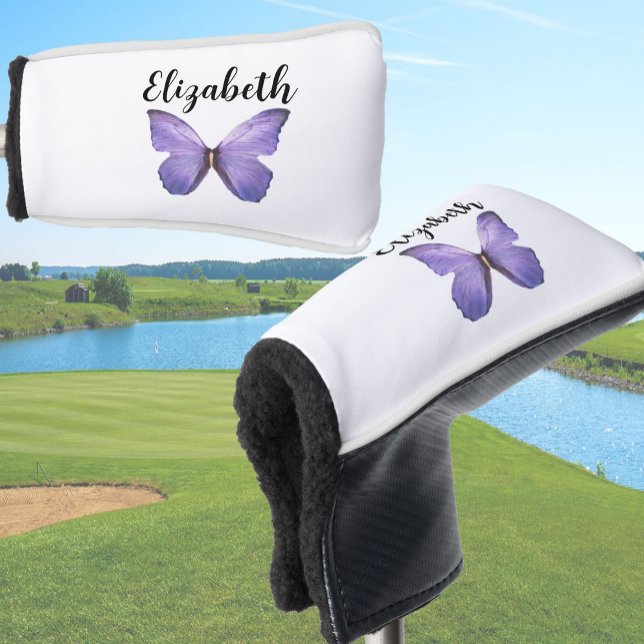 Funda Para Palo De Golf Bonito mariposa púrpura con nombre personalizado s (Subido por el creador)