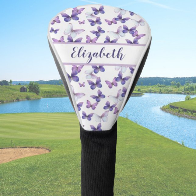 Funda Para Palo De Golf Bonito mariposa púrpura con nombre personalizado s (Subido por el creador)