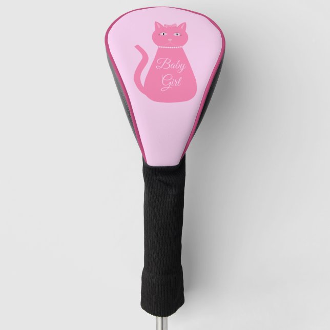 Funda Para Palo De Golf Bonito Niña Rosa Personalizado Gato (Anverso)