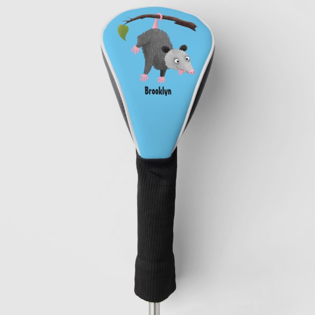 Funda Para Palo De Golf Bonito opossum colgando de un personalizado de suc (Anverso)