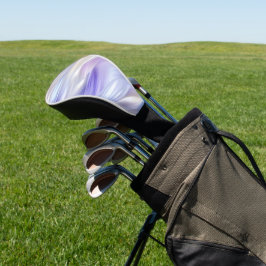 Funda Para Palo De Golf Bonito Perla Azul Púrpura Swirls Blanco
