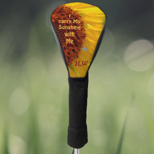Funda Para Palo De Golf Botánica de girasol llevo mi sol conmigo