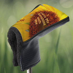 Funda Para Palo De Golf Botánica de girasol llevo mi sol conmigo