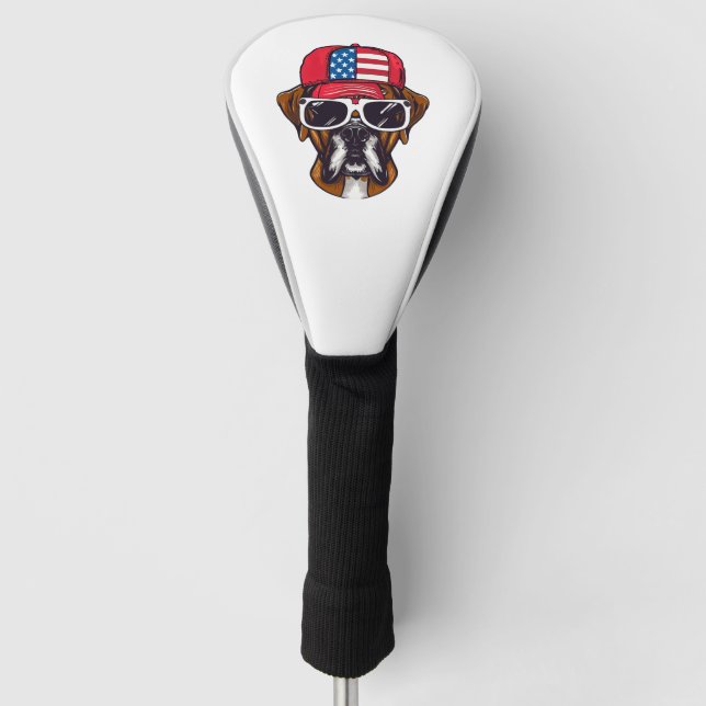 Funda Para Palo De Golf Boxer Dog USA (Anverso)