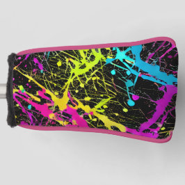 Funda Para Palo De Golf Bright Neon Paint Splatter