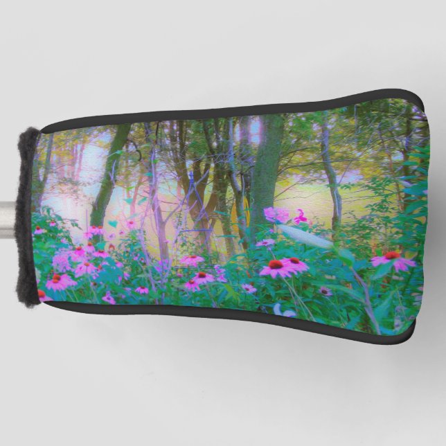 Funda Para Palo De Golf Brillante amanecer con flores rosas en mi jardín (Anverso)