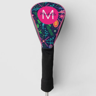 Funda Para Palo De Golf Brillante Colorido Caótico Floral Azul Personaliza