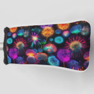Funda Para Palo De Golf Brillante patrón de Neon Burst colorido