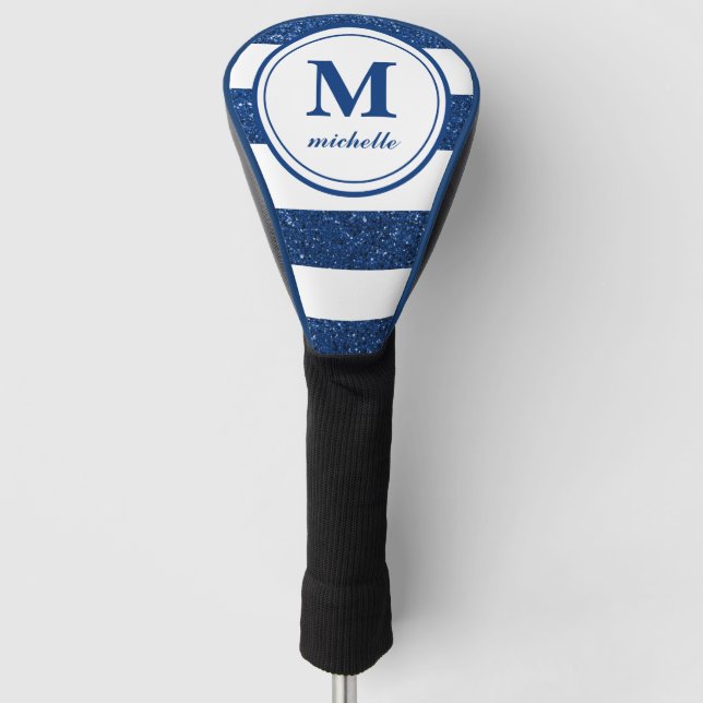 Funda Para Palo De Golf Brillantina azul | Golf | monograma de NOMBRE pers (Anverso)