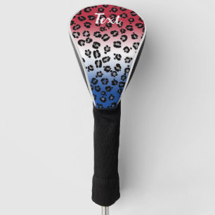 Funda Para Palo De Golf Brillo Rojo Blanco Azul Estampado Leopardo Persona