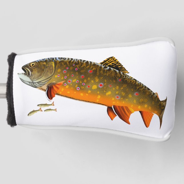 Funda Para Palo De Golf Brook Trout y Minnows (Anverso)